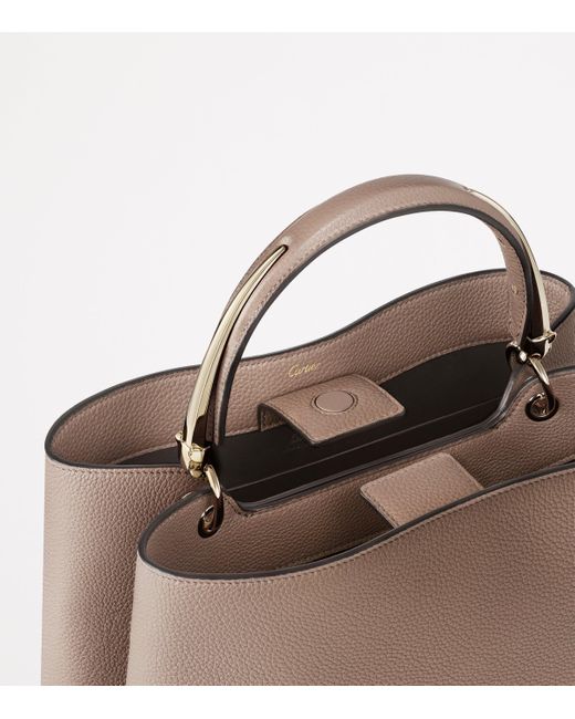 Cartier Brown Medium Panthère De Top-Handle Bag