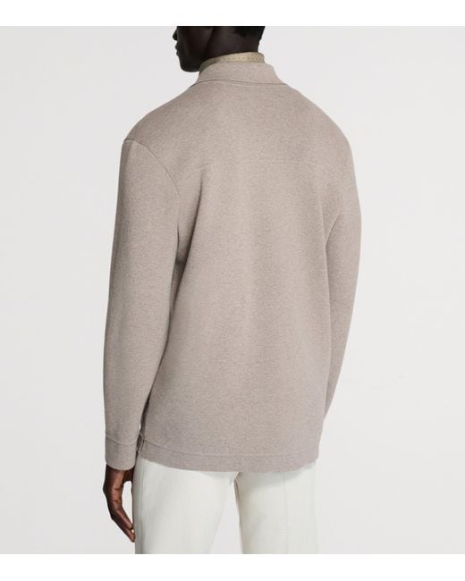 Dunhill Brown Cotton-Cashmere Shacket for men
