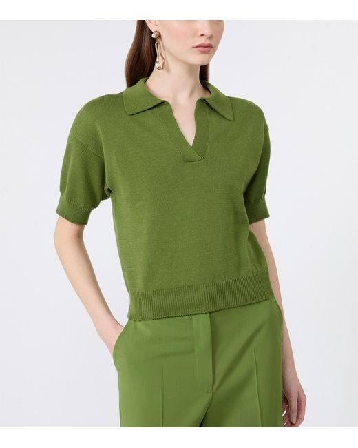 Weekend by Maxmara Green Knitted Polo Shirt