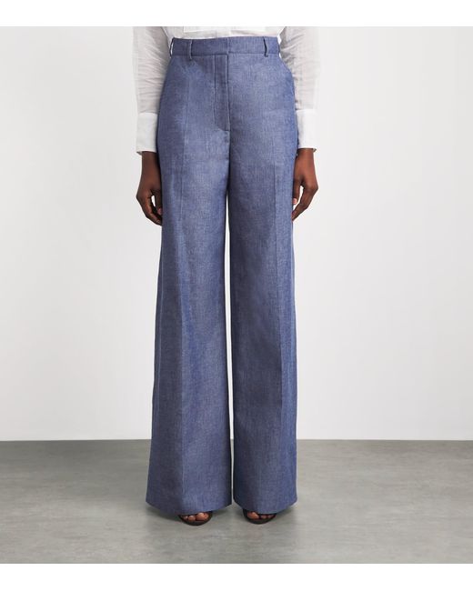 Safiyaa Blue Chambray Touca Trousers