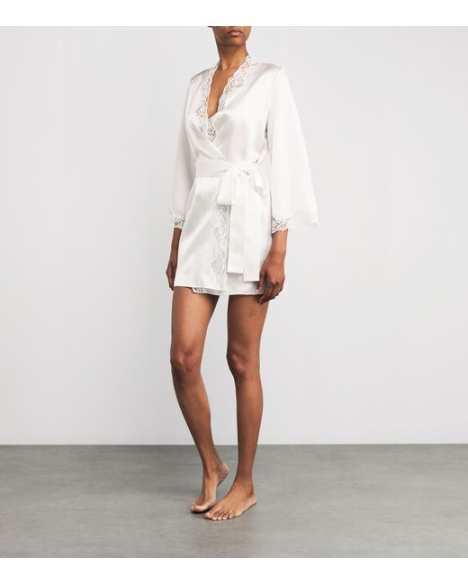 Gilda & Pearl White Silk Lace-Trim