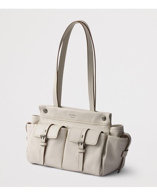 Prada Gray Medium Leather Route Tote Bag