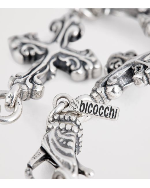 Emanuele Bicocchi Metallic Large Sterling Multi-Cross Avelli Bracelet for men