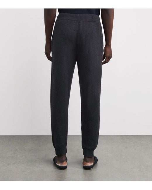 Derek Rose Black Cashmere Finley Sweatpants for men