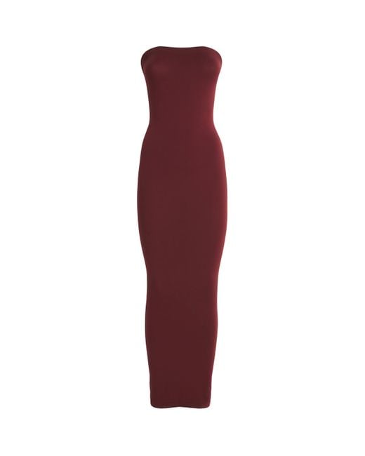 Wolford Red Fatal Strapless Midi Dress