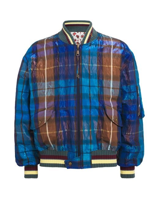 Vivienne Westwood Blue Reversible Bernardo Bomber Jacket for men