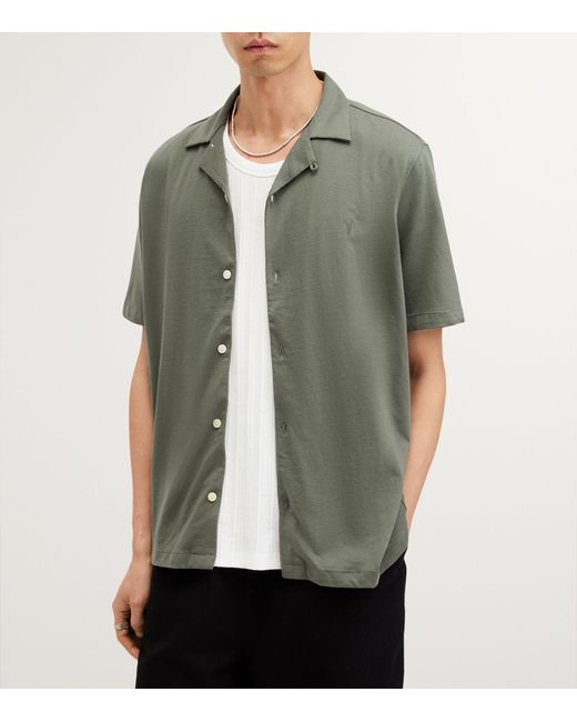 AllSaints Green Cotton Hudson Shirt for men