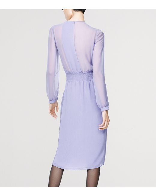 Tom Ford Purple Chiffon Plissé Midi Dress