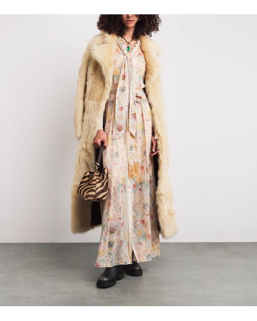 Zimmermann Natural Floral Rebellion Maxi Shirt Dress