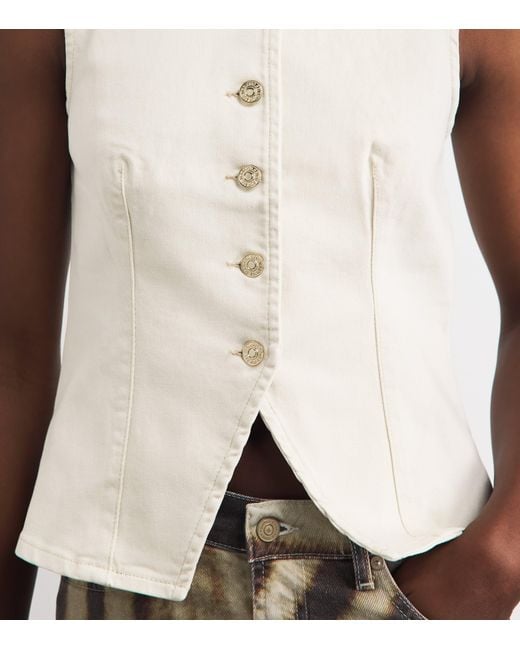 7 For All Mankind White Denim Vest