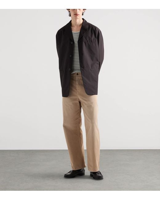 Prada Natural Cotton Gabardine Trousers for men