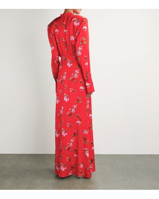 Magda Butrym Red Silk Floral Gown