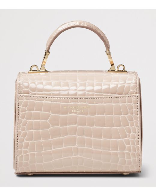 Aspinal Natural Mini Leather Mayfair Top-Handle Bag