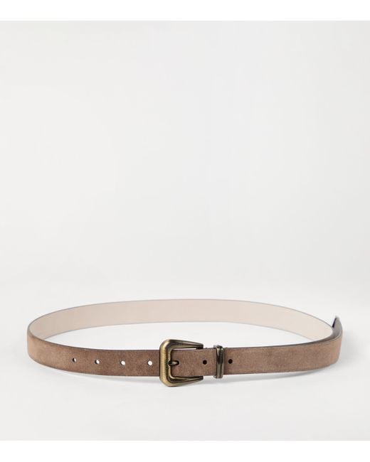 Brunello Cucinelli Brown Suede Belt