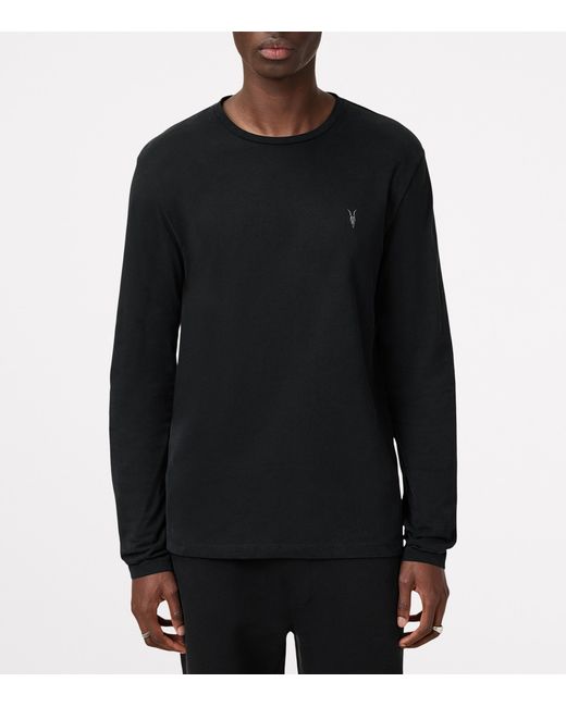 AllSaints Black Cotton Brace T-Shirt for men