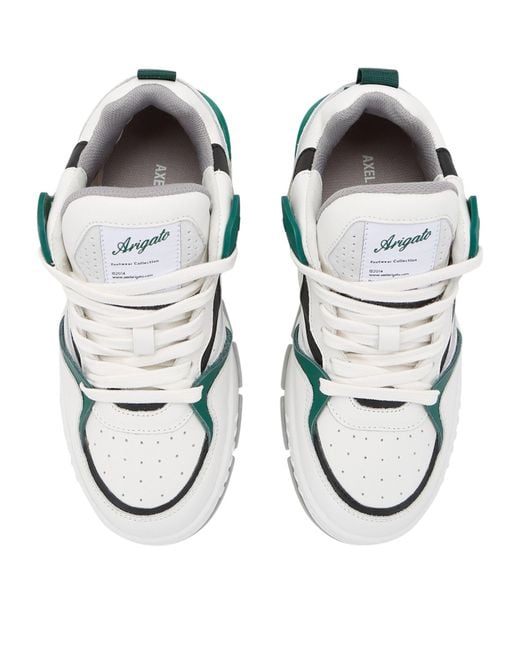 Axel Arigato Green Astro Contrast-panel Leather Mid-top Trainers