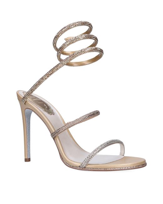Rene Caovilla Leather Embellished Cleo Sandals 105 in Gold (Metallic) | Lyst