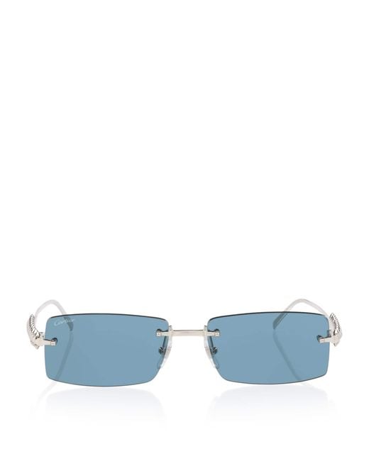 Cartier Blue Clash De Rectangle Sunglasses