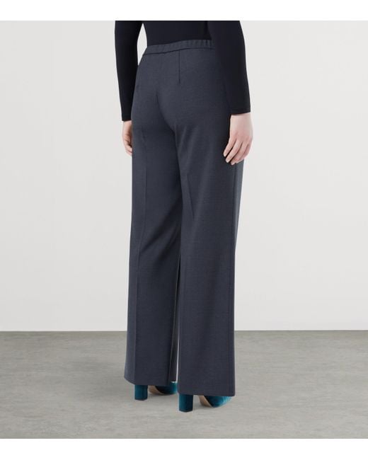 Marina Rinaldi Blue Virgin Wool Goloso Tailored Trousers
