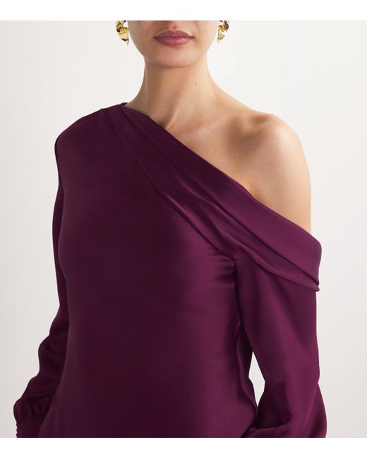 Jonathan Simkhai Purple Satin Alice Blouse
