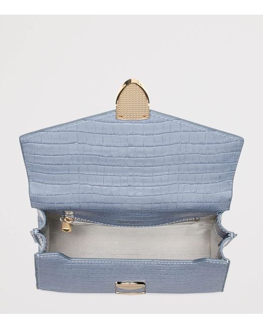 Aspinal Blue Midi Leather Mayfair 2 Top-Handle Bag