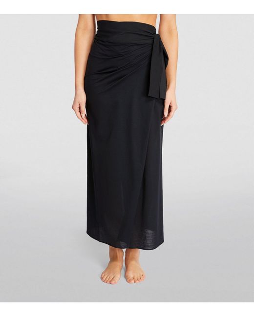 Eres Black Peplum Cover-up Skirt