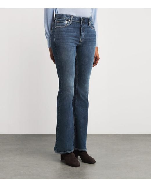 Rag & Bone Blue Dahlia Mid-Rise Flared Jeans