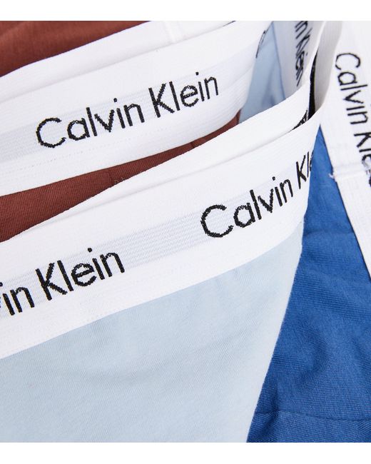 Calvin Klein White Cotton Stretch Low-rise Trunks (pack Of 3) for men