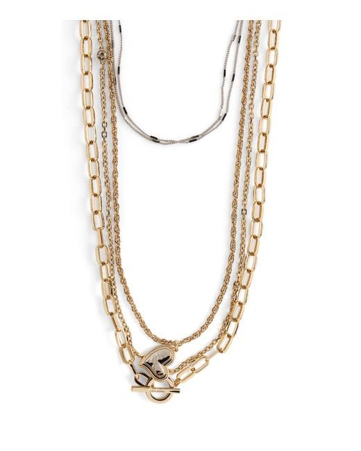 Max Mara Metallic Chain Necklaces