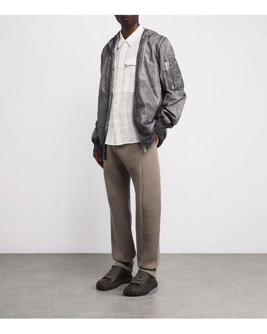 Cole Buxton White Linen-Blend Slub Check Ivy League Shirt for men