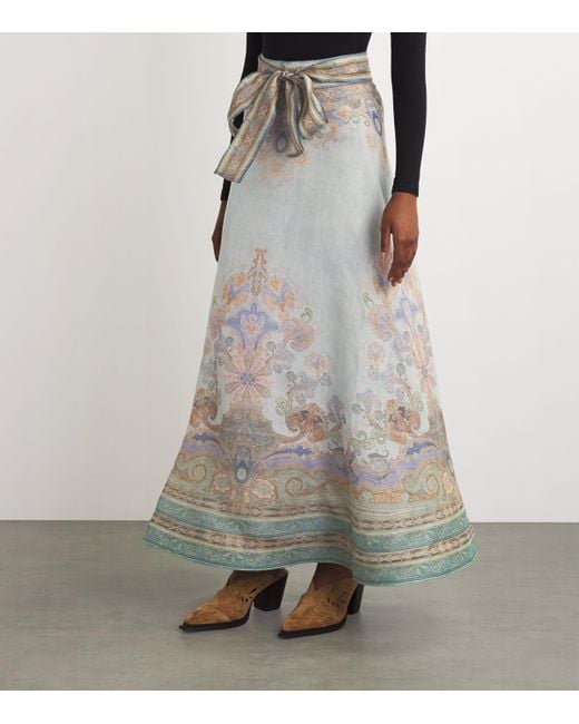 スカート ZIMMERMANN Woman Skirt Grey Zimmermann Paisley Print Eden Maxi Skirt in Gray | Lyst