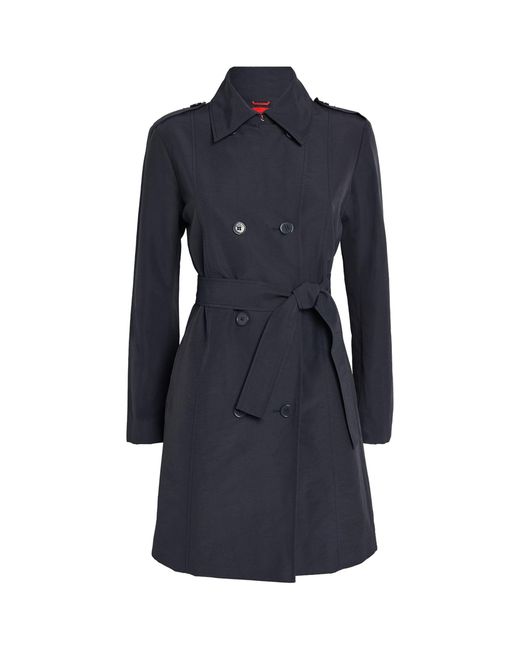 MAX&Co. Blue Cotton-blend Trench Coat