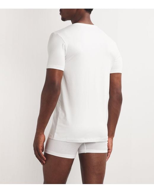 Falke White Daily Comfort T-shirt (pack Of 2) for men
