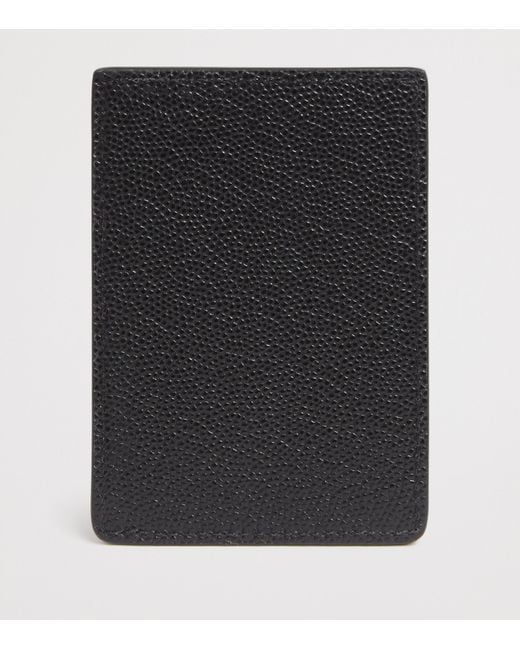 Giorgio Armani Black Grained Leather Card Holder for men