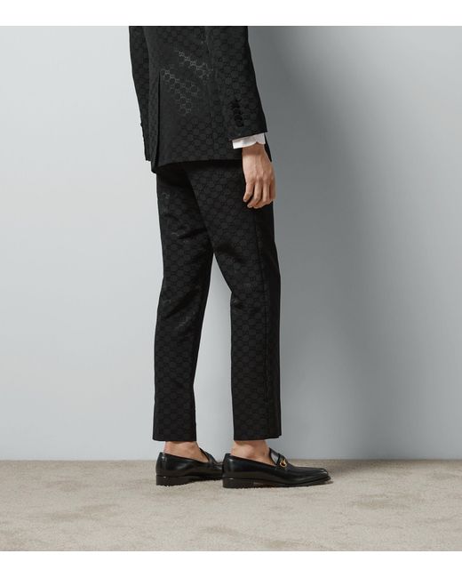 Gucci Black Gg Tailored Trousers for men