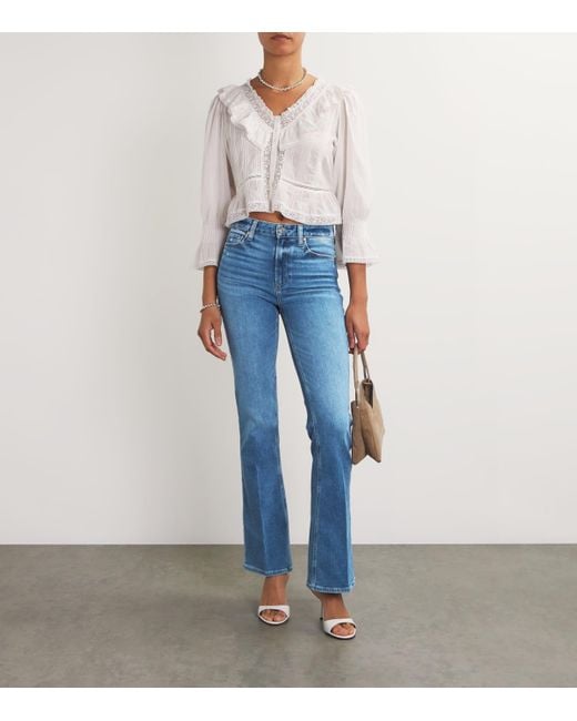 PAIGE Blue High-Rise Laurel Canyon Jeans