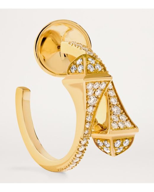 Marli New York Metallic And Diamond Cleo Open Hoop Earrings