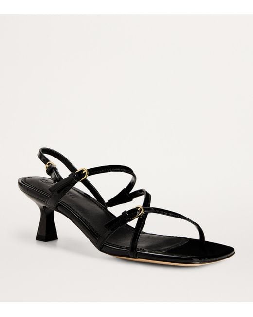 Sandro Black Leather Heeled Sandals