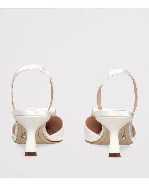 Rodo Metallic Satin Dafne Slingback Heels 75