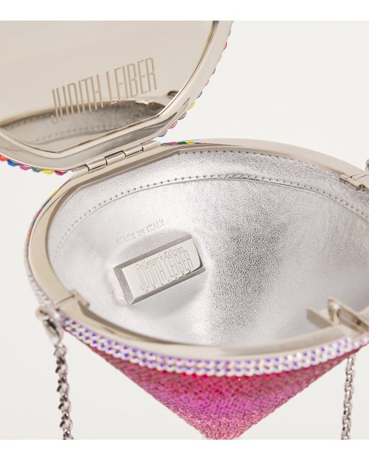 Judith Leiber Pink Embellished Martini Candy Clutch Bag