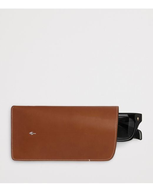 Jacques Marie Mage Brown Leather Circa Sunglasses Slip Case for men