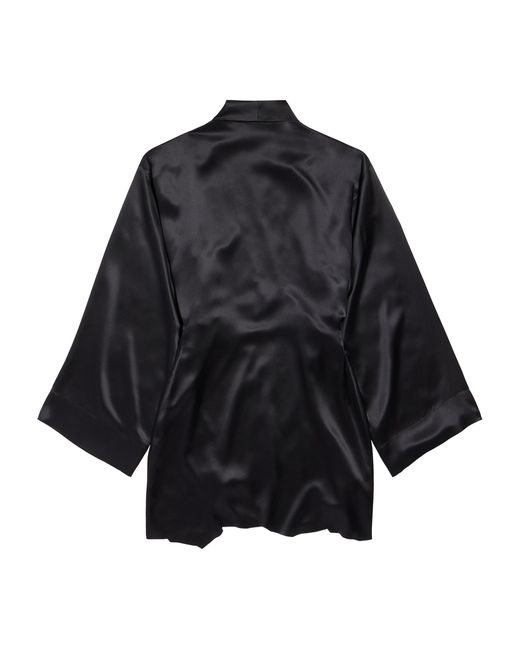 Balenciaga Black Silk Mini Wrap Dress