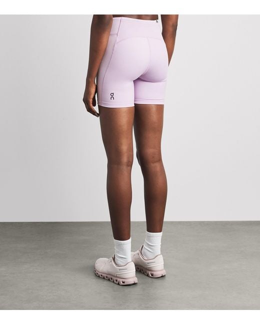 On Shoes Purple Performance Tight Shorts