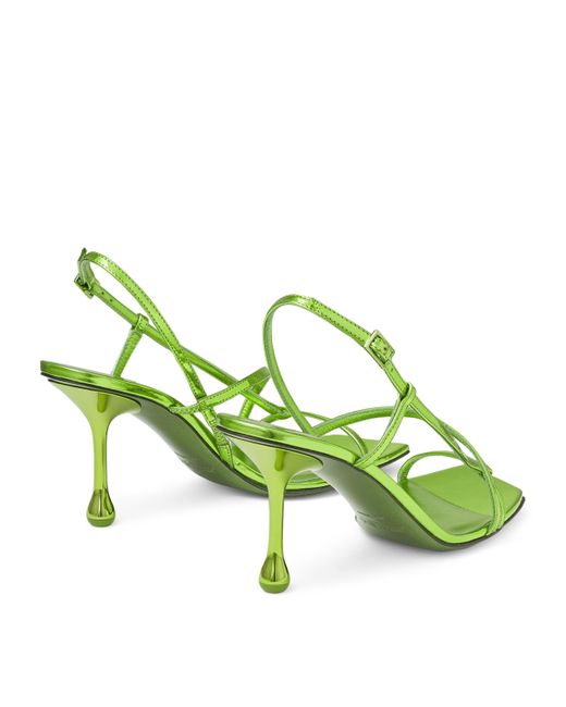 Jimmy Choo Green Etana 80 Leather Heeled Sandals