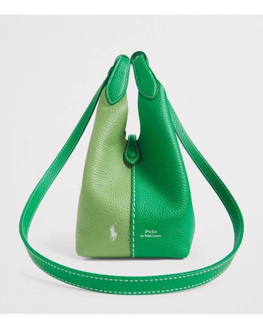 Polo Ralph Lauren Green Small Leather Polo Play Cross-Body Bag