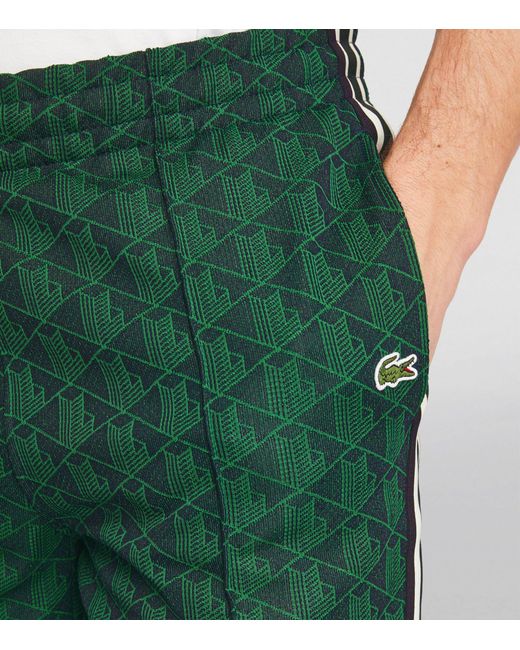 Lacoste Green Monogram-jacquard Sweatpants for men