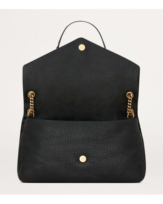 Saint Laurent Black Large Lambskin Calypso Shoulder Bag