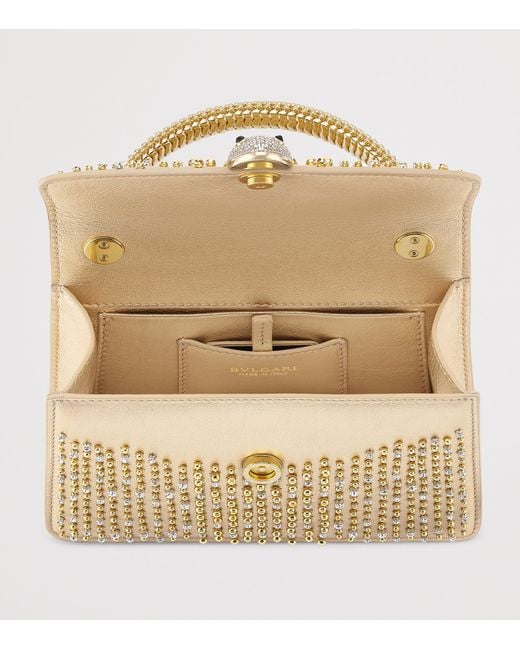 BVLGARI Metallic Mini Leather Serpenti Pallini Top-Handle Bag