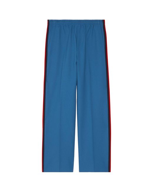 Gucci Blue Web Stripe Track Pants for men