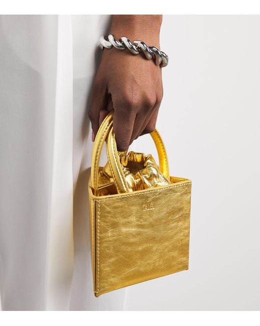 TALEL PARIS Metallic Leather Triangle Top-Handle Bag